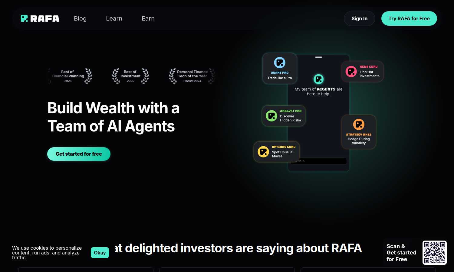 RAFA.AI application interface and features