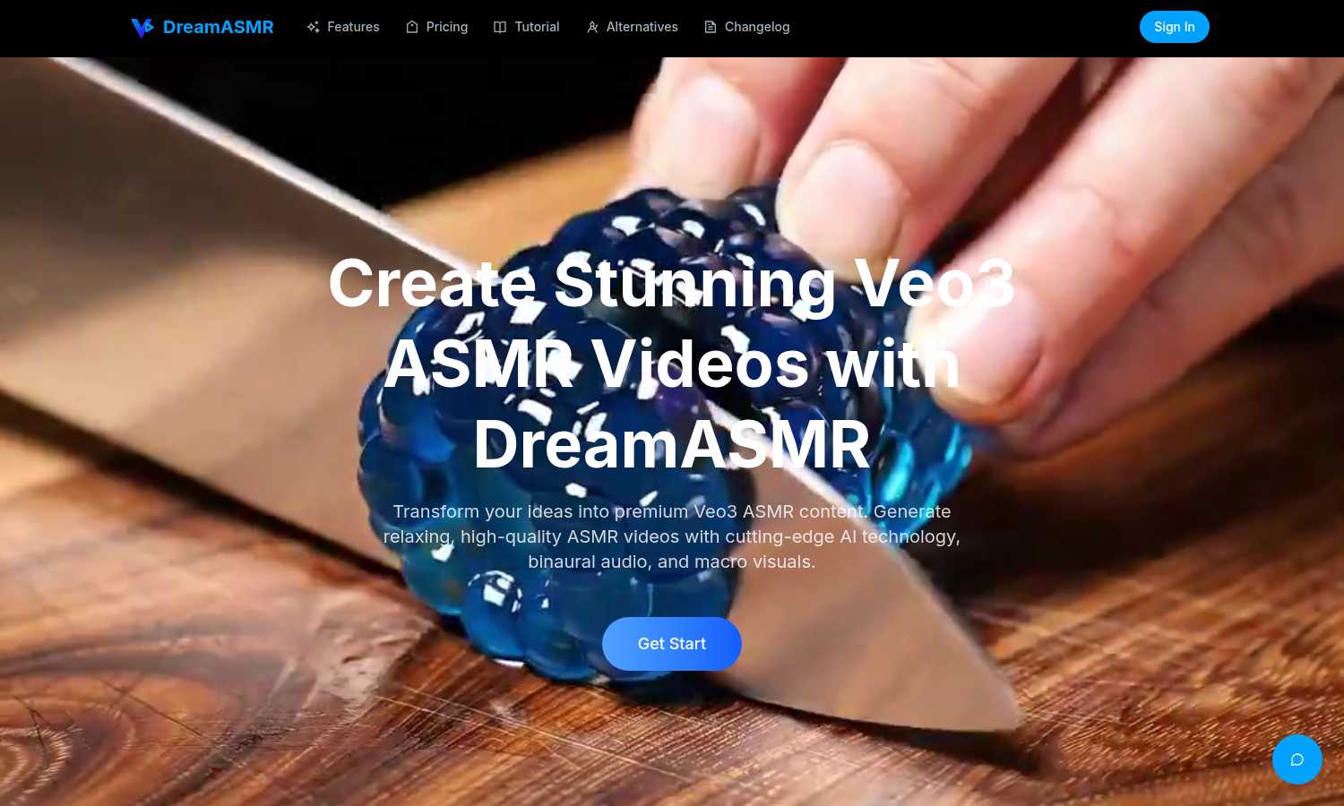 DreamASMR application interface and features