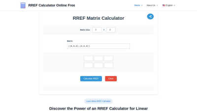 RREF Calculator - AI tool for Education & Learning