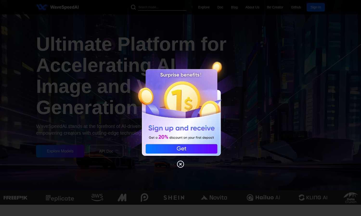 WaveSpeedAI application interface and features
