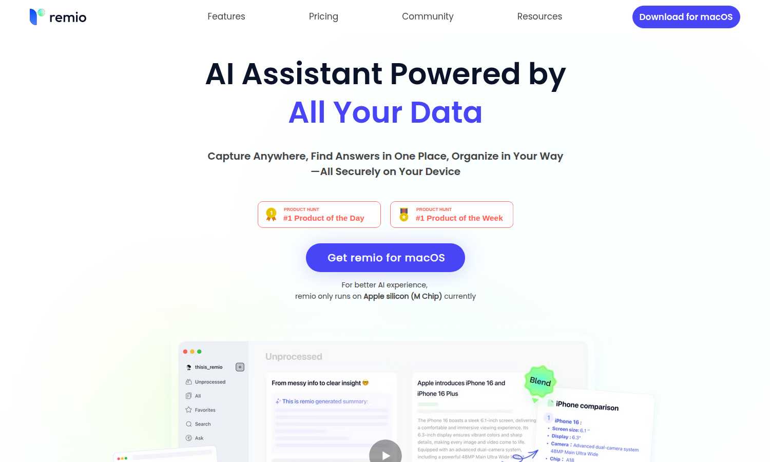 remio AI Note Taker application interface and features