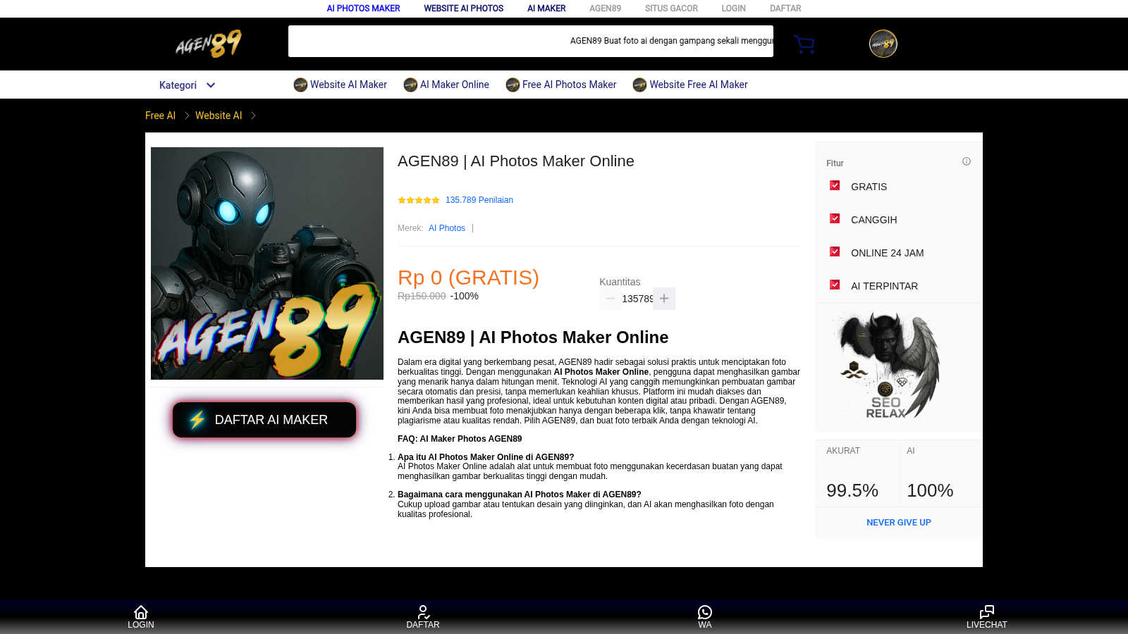 AI Photo Maker application interface and features