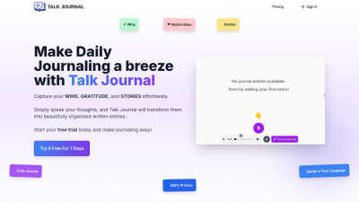 Talk Journal - AI tool for Personal Development