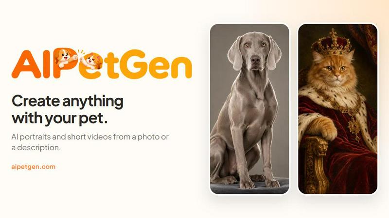 AIPetGen application interface and features