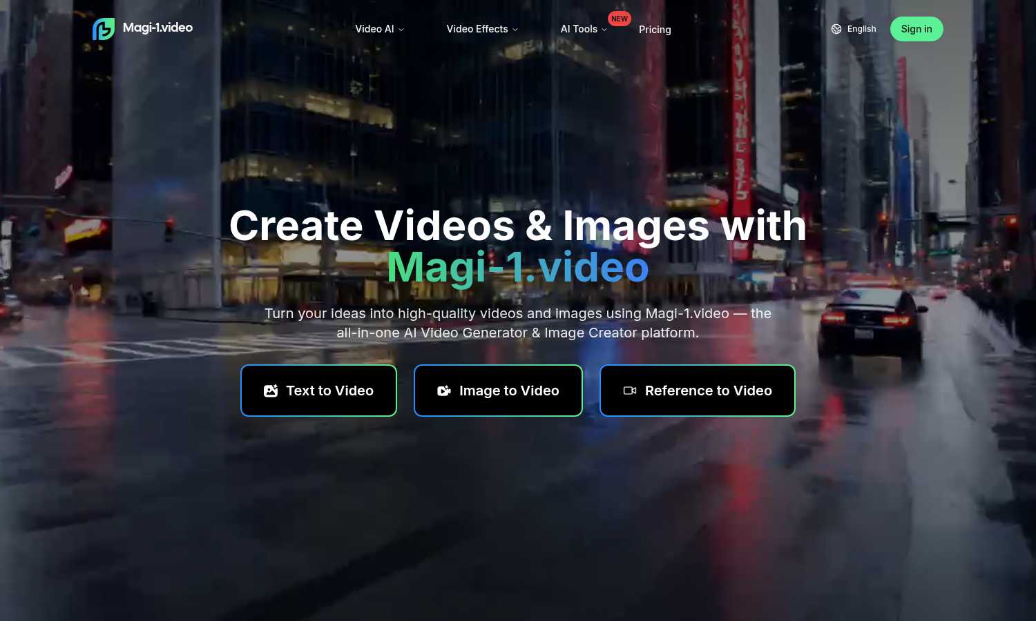Magi-1 application interface and features