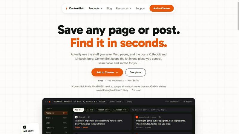 ContextBolt application interface and features