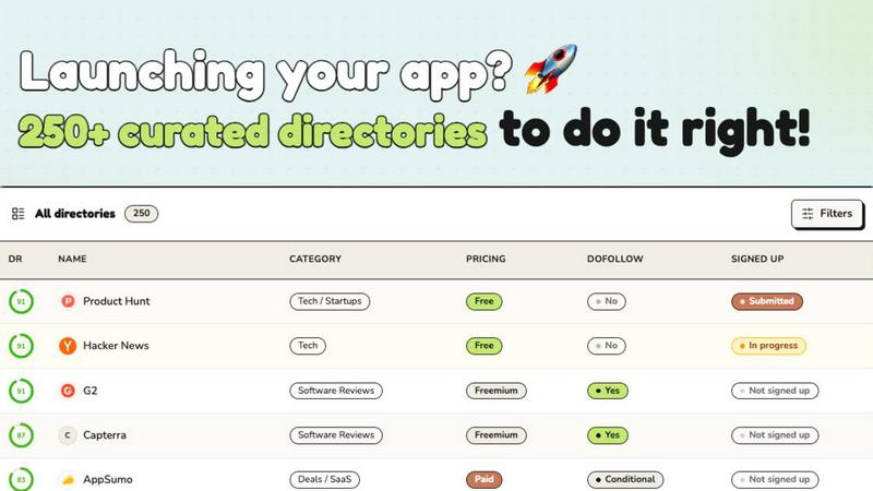Donkey Directories application interface and features
