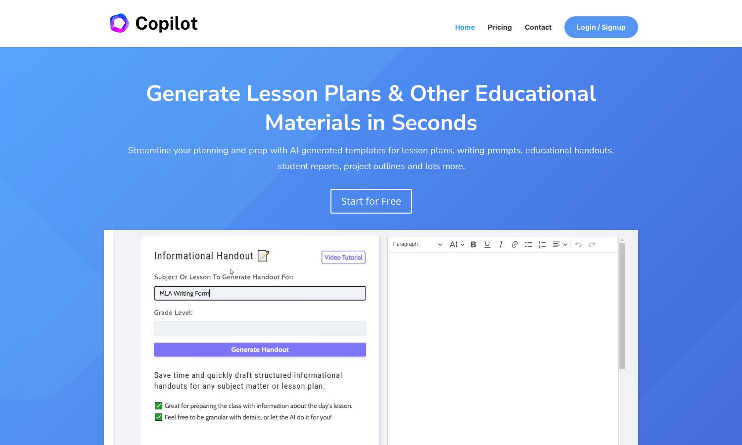 Education Copilot Website