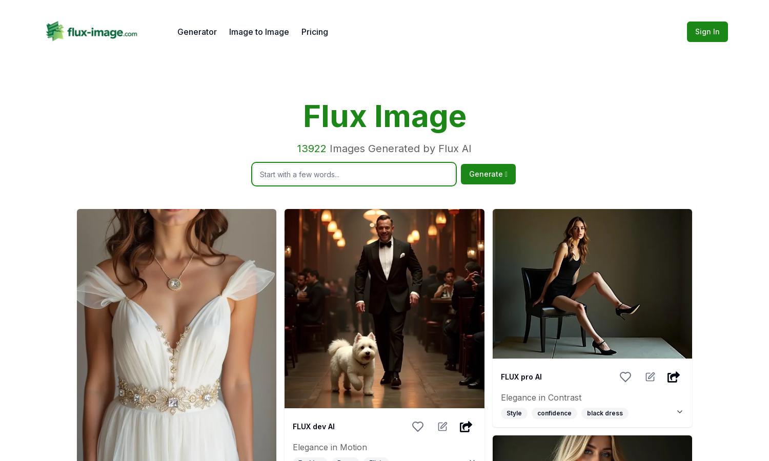 Flux Image AI Website