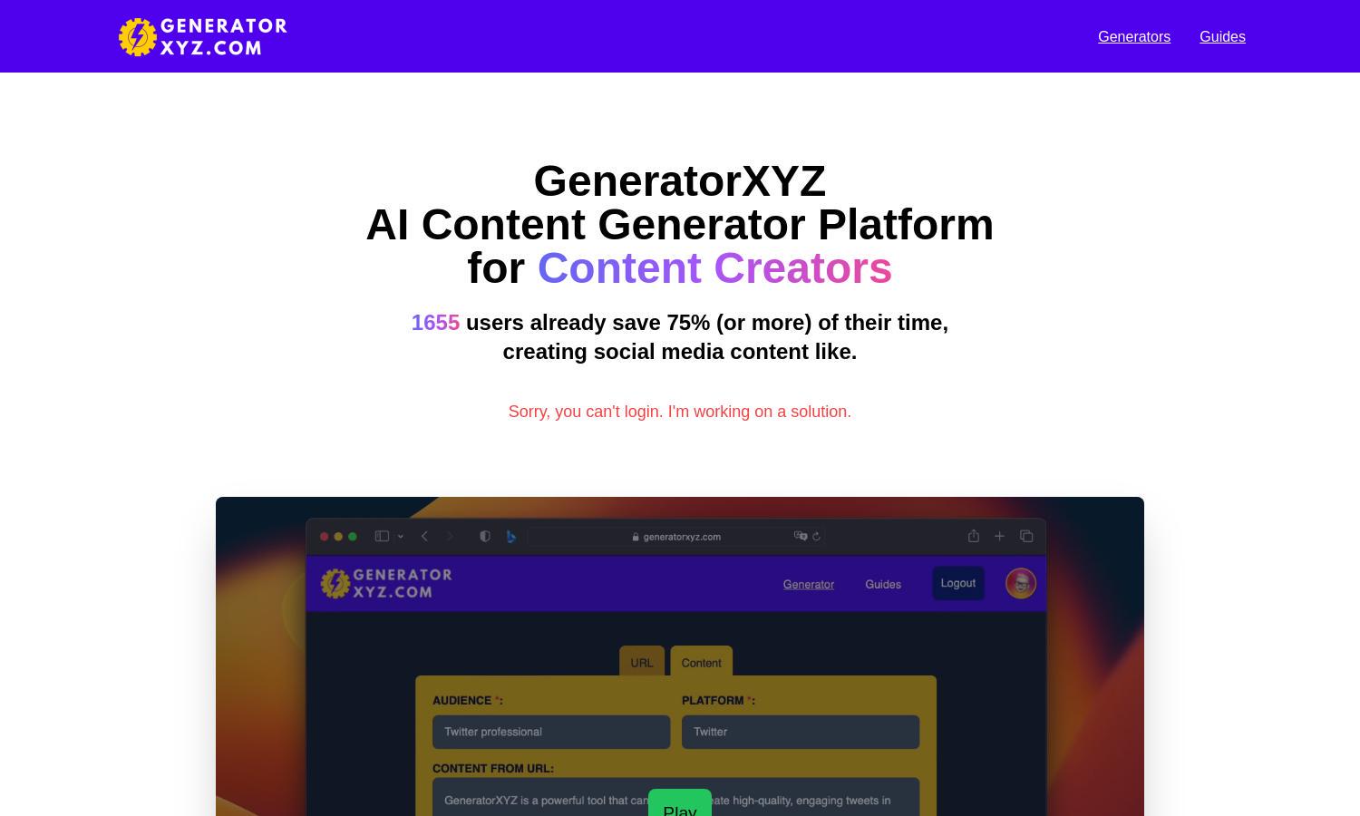 Generator XYZ Website