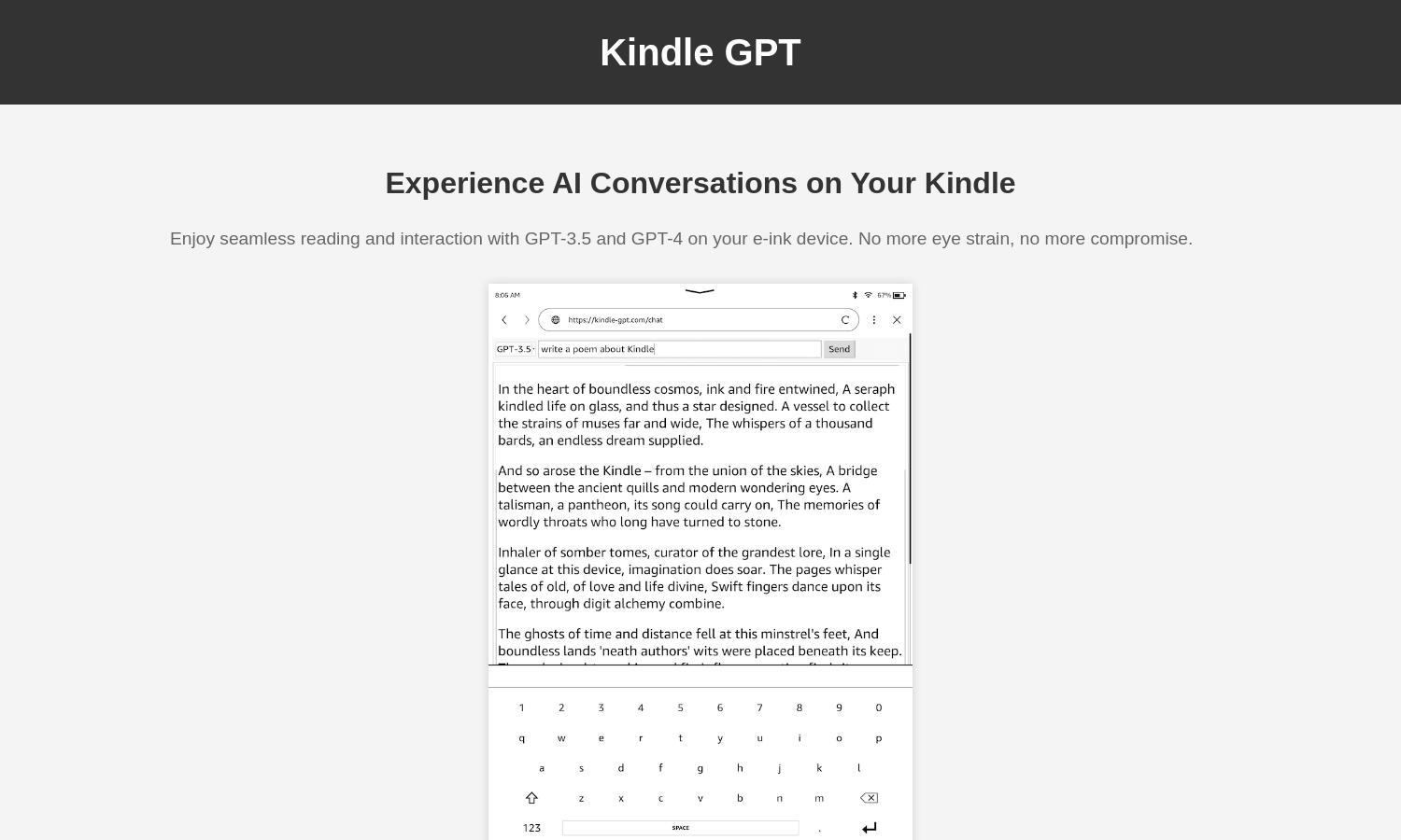 Kindle GPT Website