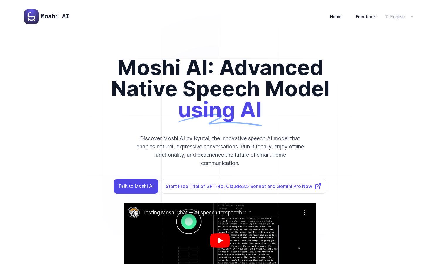 Moshi AI Website