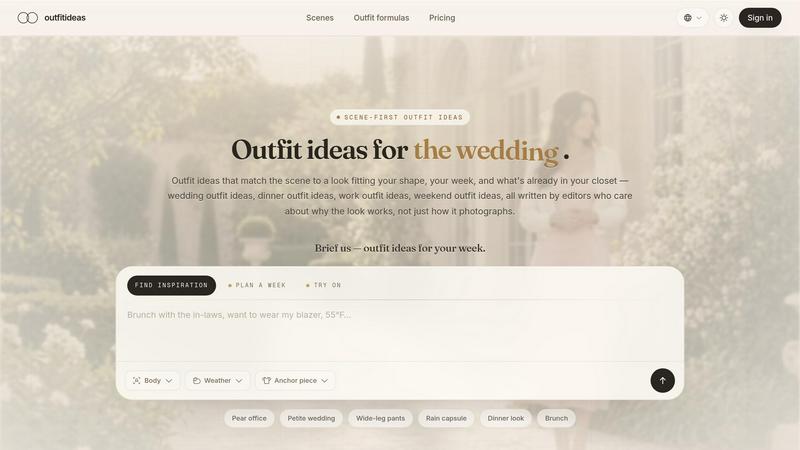 Outfit Ideas application interface and features