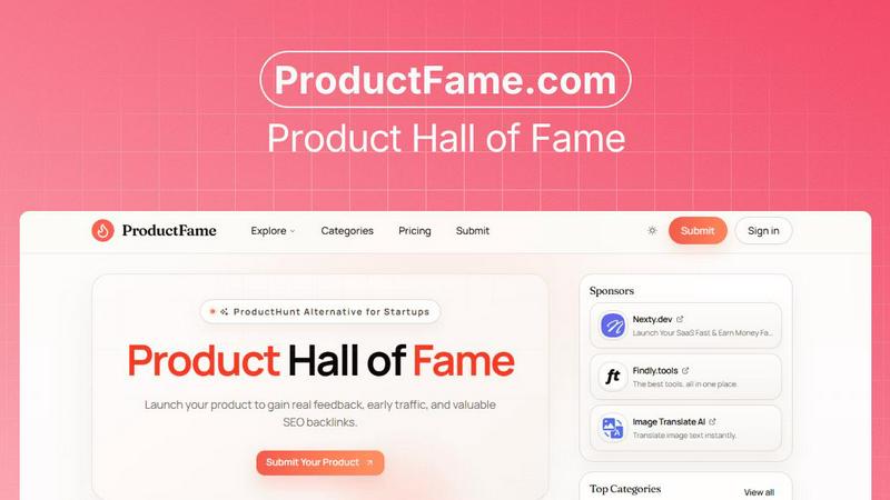 ProductFame application interface and features