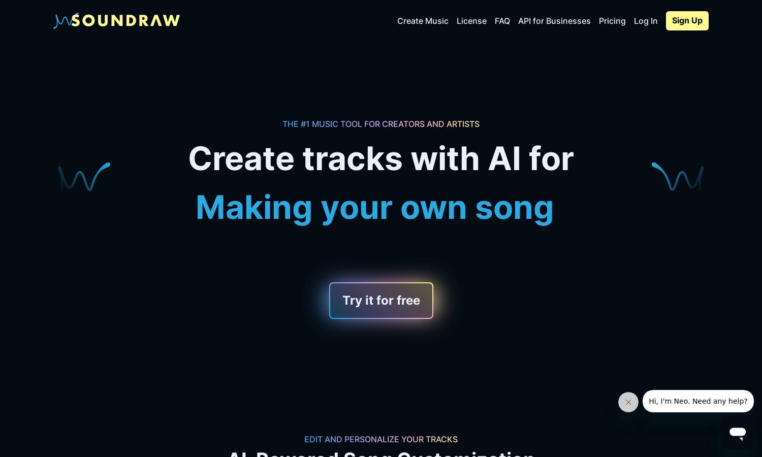 SOUNDRAW Website