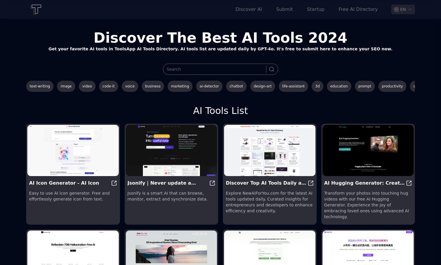 ToolsApp AI Directory Website