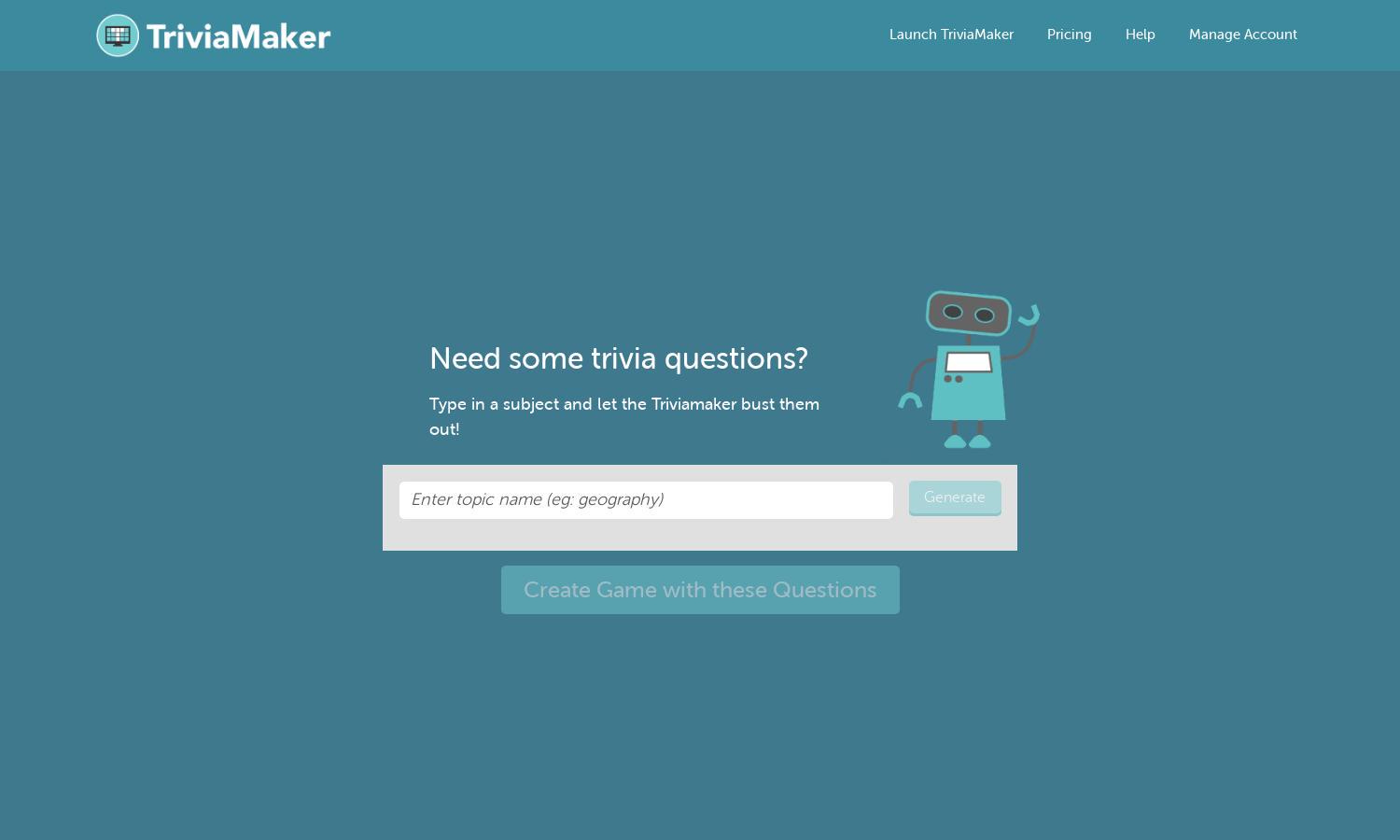 TriviaMaker.ai Website