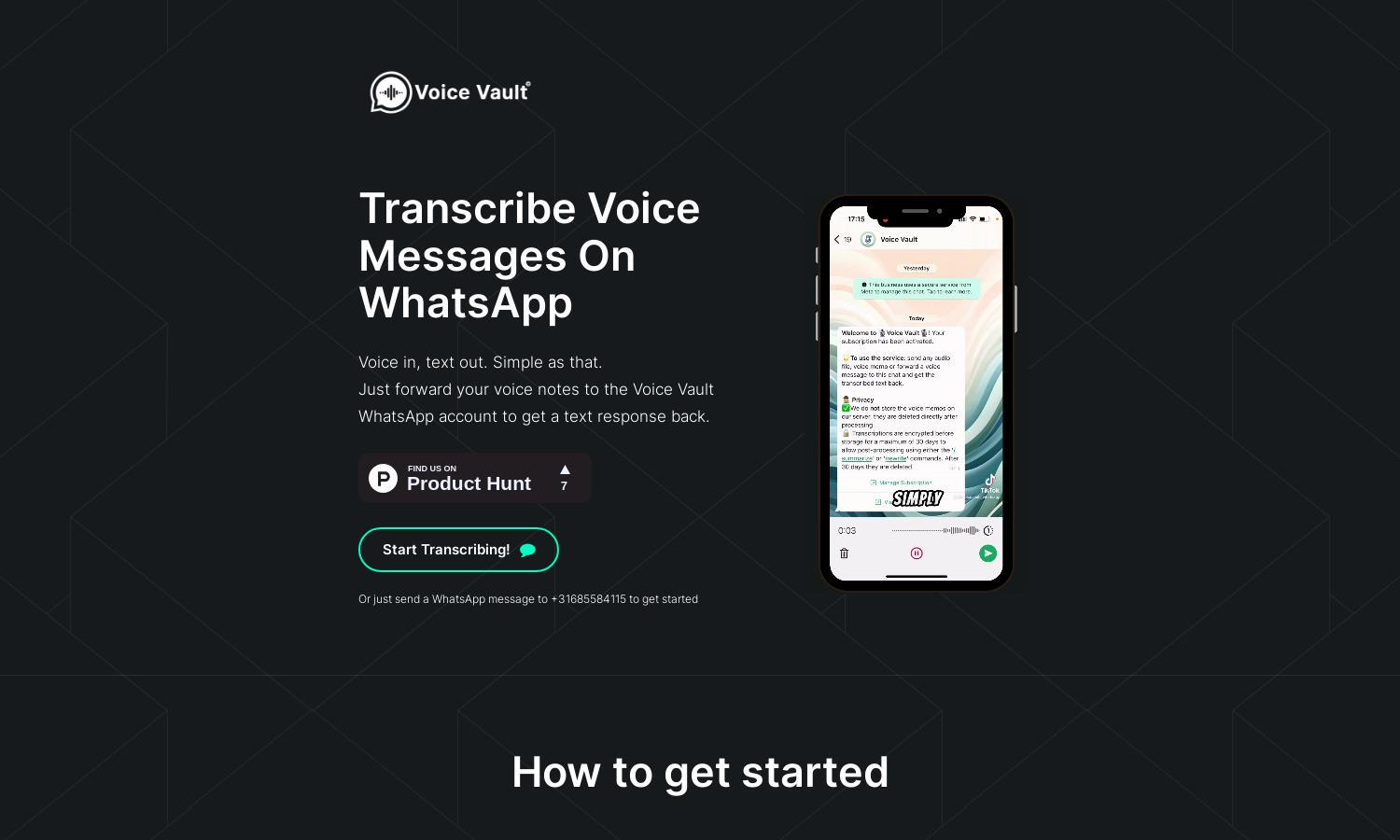 Voice Vault Website